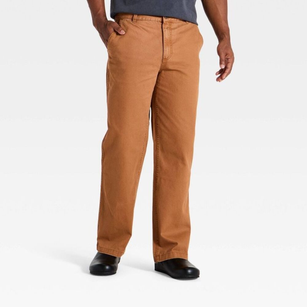Men's s Vintage Washed Utility Pants - Goodfellow & Co Instant Brown 34x32